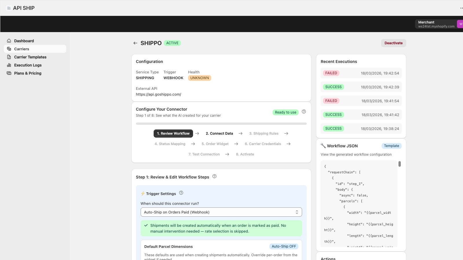 Connector wizard with AI-generated request chain
